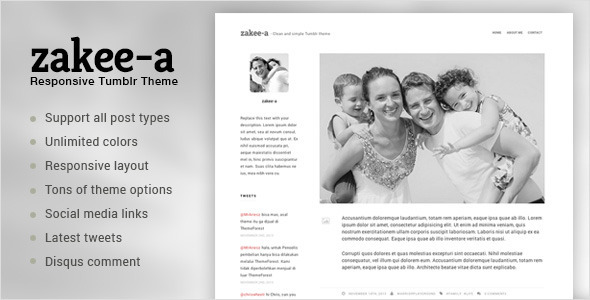 Zakeea-A | Clean and Simple Tumblr Blog Theme