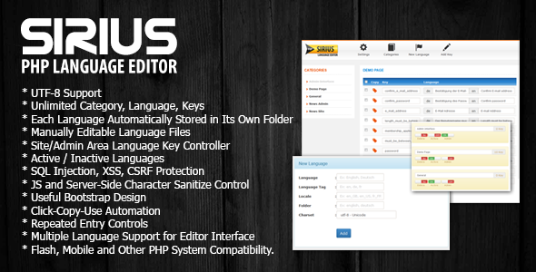 Sirius PHP Language File Editor - CodeCanyon Item for Sale