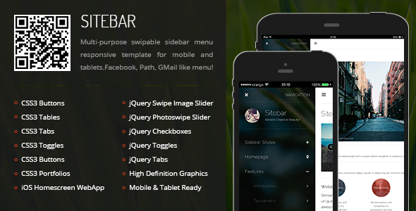 Sitebar | Mobile & Tablet Responsive Template