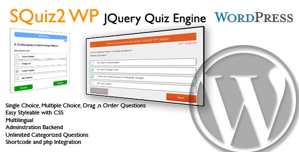 WP SQuiz2 JQuery Quiz Engine - CodeCanyon Item for Sale