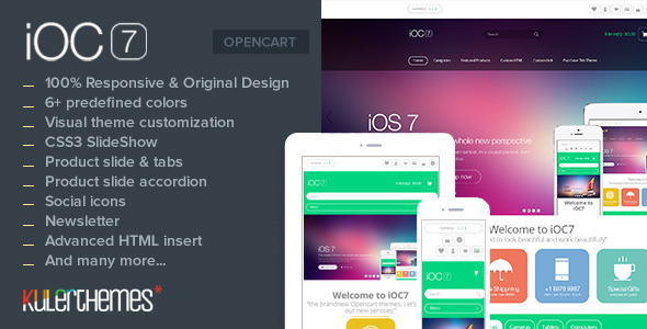 iOC7 – A responsive theme with modern flat design - OpenCart eCommerce