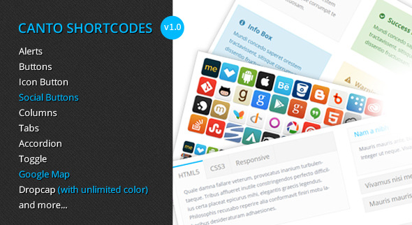 Canto Shortcodes - Premium shortcodes plugin