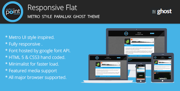 Responsive flat - Metro style ghost theme - Ghost Themes Blogging