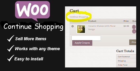WooCommerce Continue Shopping Link - CodeCanyon Item for Sale