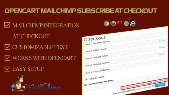 MailChimp Subscribe at Checkout for OpenCart - CodeCanyon Item for Sale