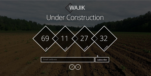 WAJIK Responsive Coming Soon Page - Under Construction Specialty Pages