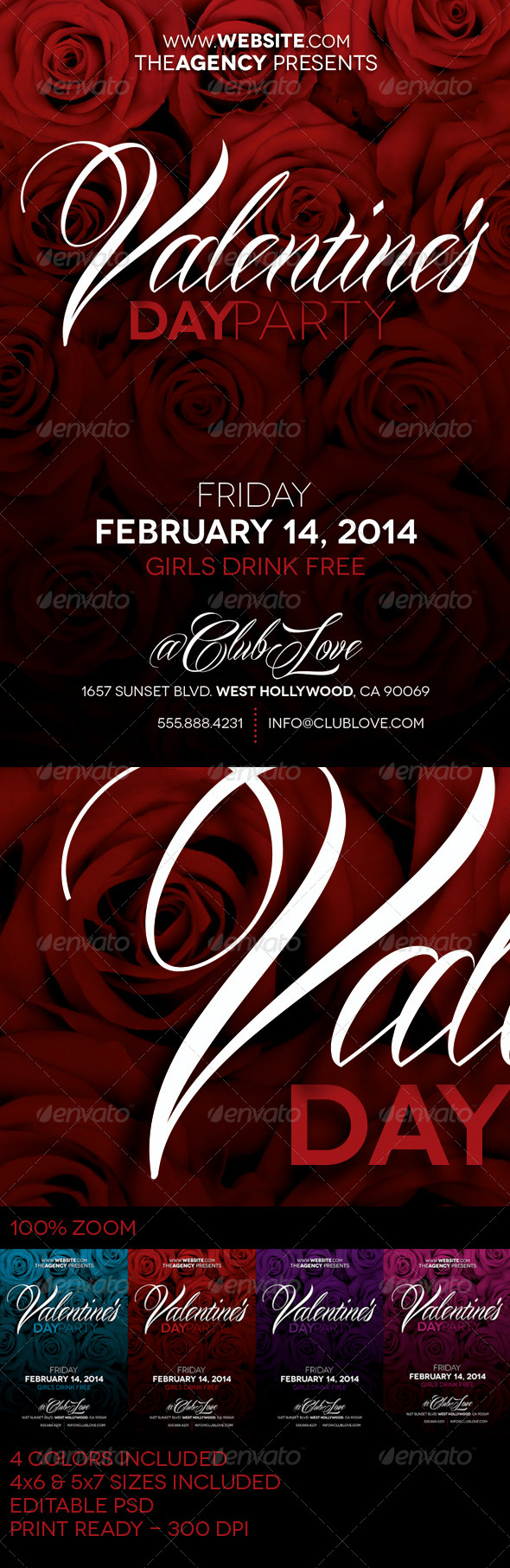 Valentine's Day Party Flyer (Clubs & Parties)
