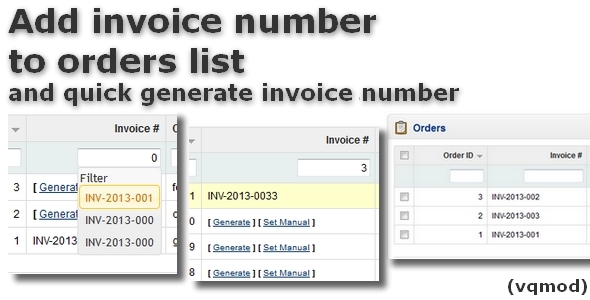 Add Invoice Number to Orders List for OpenCart