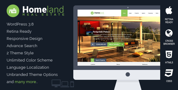 Homeland - Responsive Real Estate WordPress Theme - Business Corporate