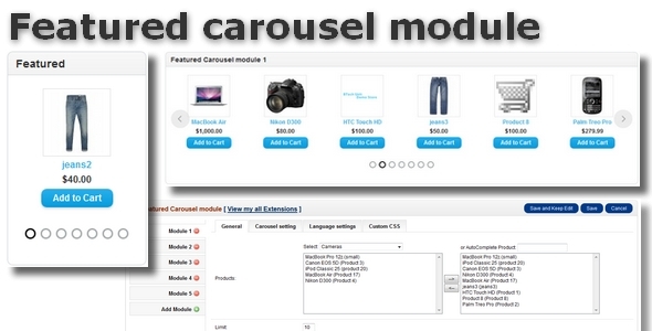 Featured carousel module for OpenCart