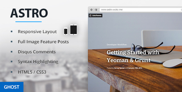 Astro - Responsive Ghost Theme - Ghost Themes Blogging