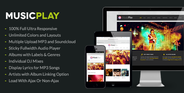 MusicPlay - Music & DJ Responsive WordPress Theme - Music and Bands Entertainment