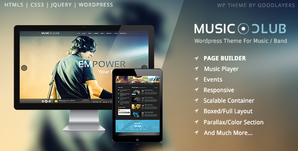Music Club - Music/Band/Club/Party WordPress Theme - Music and Bands Entertainment