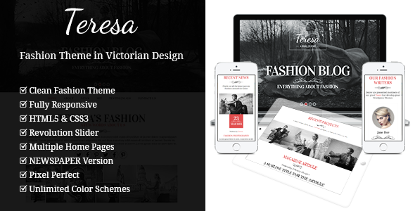 Teresa - A One And Multi Page Fashion Theme - News / Editorial Blog / Magazine