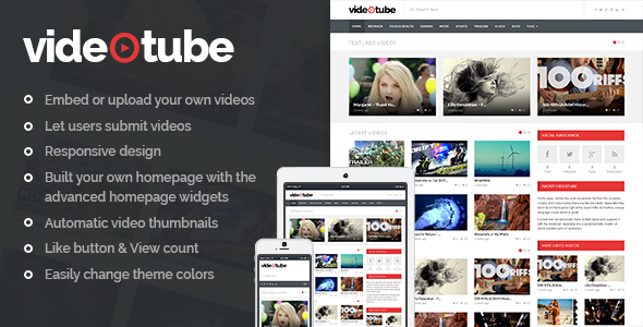 VideoTube - A Responsive Video WordPress Theme - Blog / Magazine WordPress