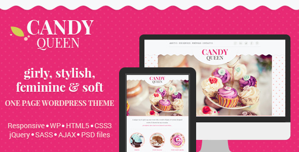 Candy Queen - Responsive One Page Theme - Creative WordPress