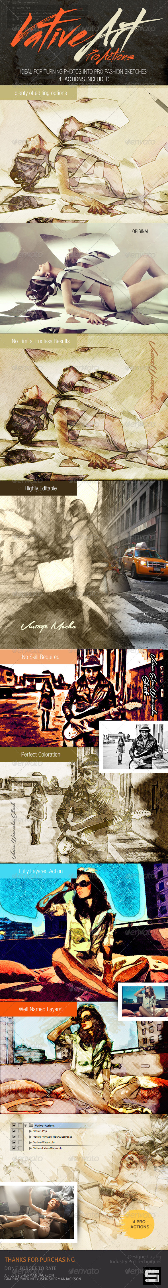 Vative Art Actions - Artistic Photoshop Actions - Photo Effects Actions