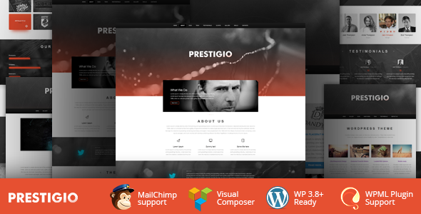 Prestigio One Page Parallax WordPress Theme - Portfolio Creative