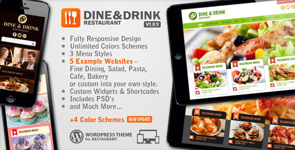 Dine & Drink - Restaurant WordPress Theme - Restaurants & Cafes Entertainment