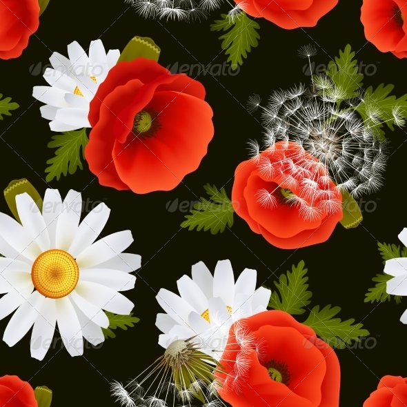 Floral Seamless Pattern (Flowers & Plants)