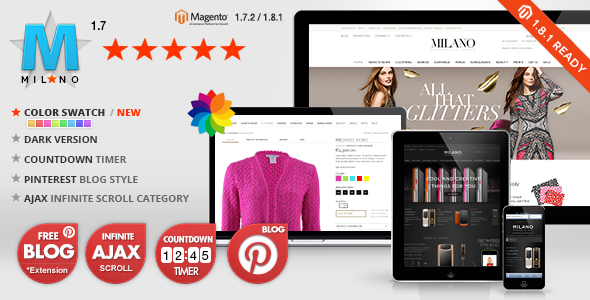 Milano - Responsive Magento Theme + Blog Extension - Magento eCommerce