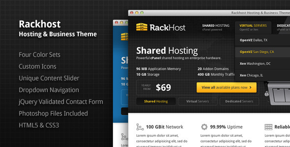 Rackhost Hosting & Business Theme - Hosting Technology