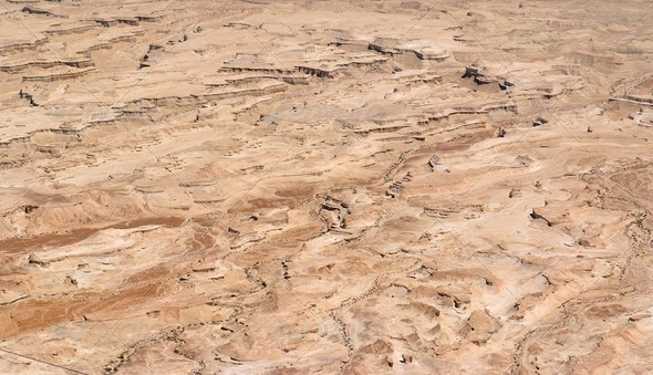 Rocky desert landscape texture near the Dead Sea in Israel