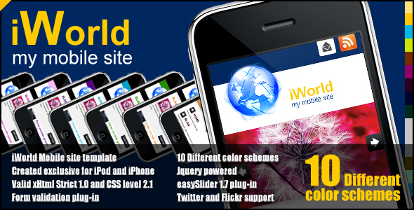 iWorld - mobile site template - ThemeForest Item for Sale