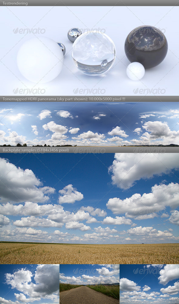 HDRI spherical sky panorama -1442- cloudy sky - 3DOcean Item for Sale