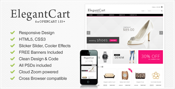 ElegantCart - стильная тема для OpenCart