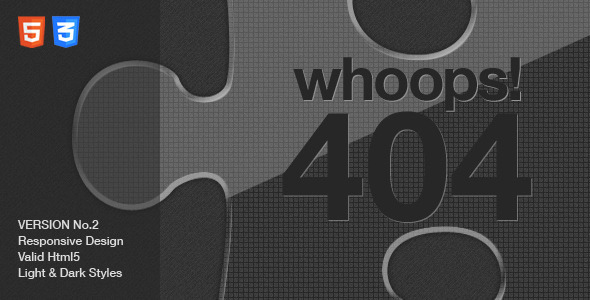 Custom 404 Error Page - Missing Jigsaw Piece - 404 Pages Specialty Pages