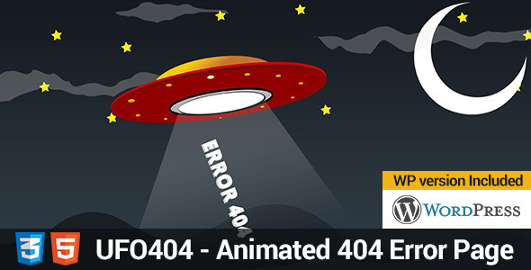 UFO 404 - Animated 404 Page - 404 Pages Specialty Pages