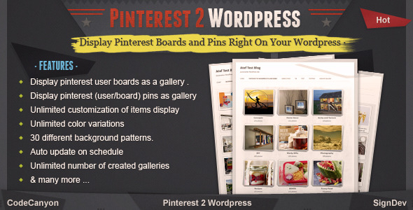 Pinterest to wordpress plugin - CodeCanyon Item for Sale
