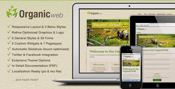 Organic Web - Environmental WordPress Theme