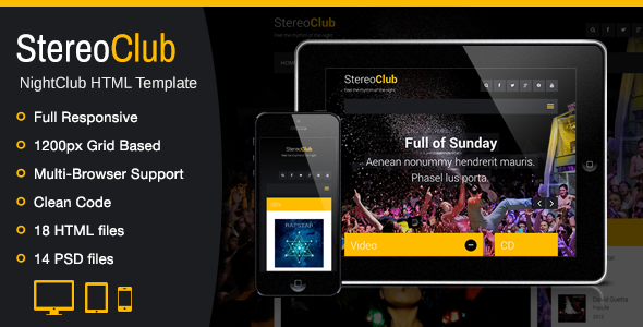 StereoClub / NightClub HTML Template - Music and Bands Entertainment