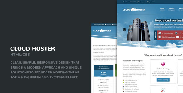 Cloud Hoster - Responsive Hosting Company Theme - Hosting Technology