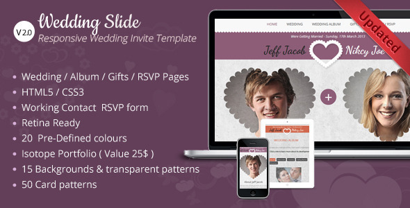 Wedding Slide Responsive Wedding Invite Template - Wedding Site Templates