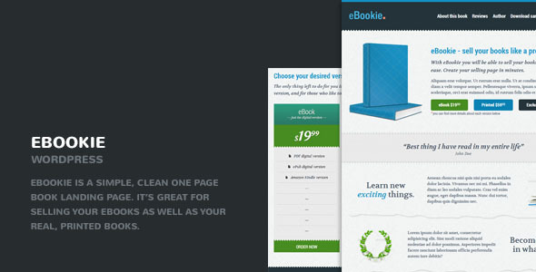 eBookie - One Page WordPress Theme with Blog - Marketing Corporate