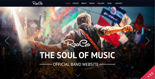 Raaga - Responsive Parallax Template for Bands - Music and Bands Entertainment