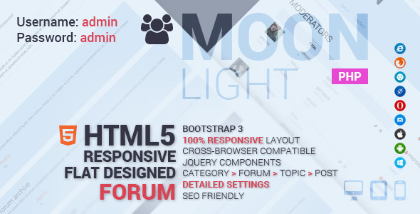 MoonLight Bootstrap Responsive Forum & Helpdesk - 2